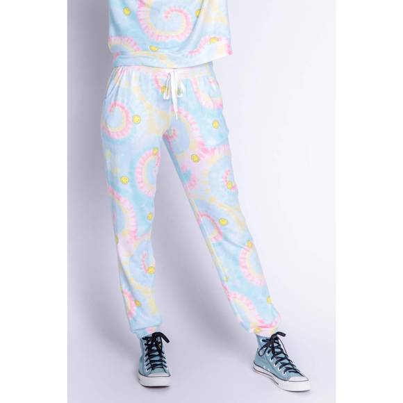 PJ Salvage Lily Rose Print Banded Pant- Heather Grey main image 0